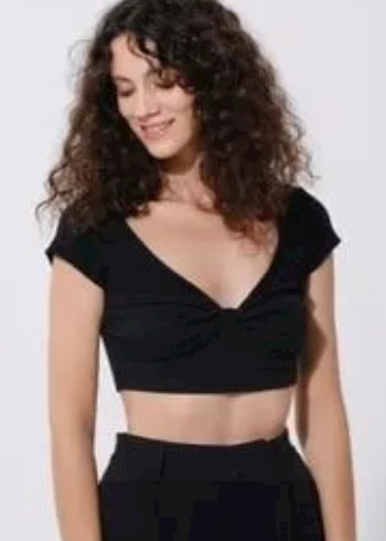 Siyah crop bluz