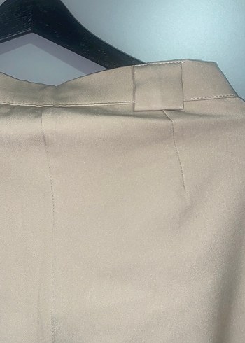 l Beden camel Renk Düğmeli Bej Kadın Kumaş Pantolon