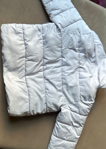 Düğmeli Beyaz çocuk Kışlık Mont - Görsel 5