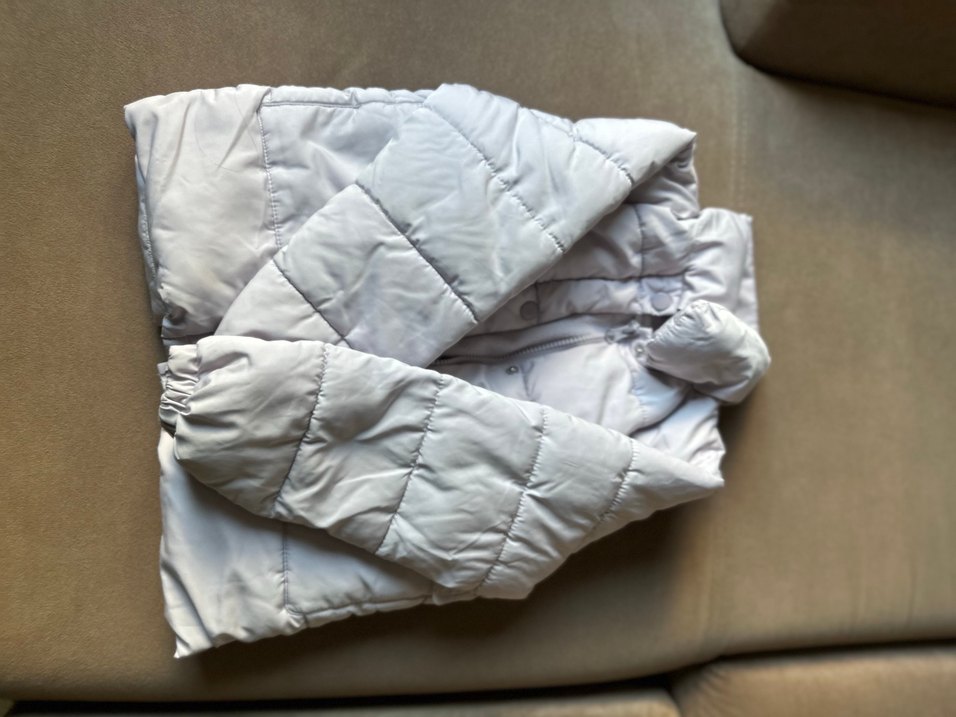 Düğmeli Beyaz çocuk Kışlık Mont - Görsel 2