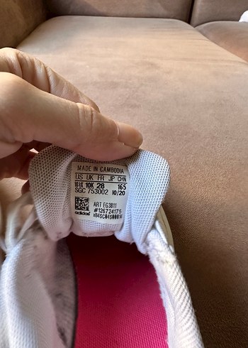 Kız Çocuk Beyaz Renkli Cırtlı Spor Ayakkabı - Görsel 4