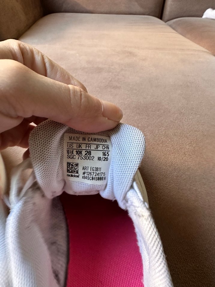 Kız Çocuk Beyaz Renkli Cırtlı Spor Ayakkabı - Görsel 4