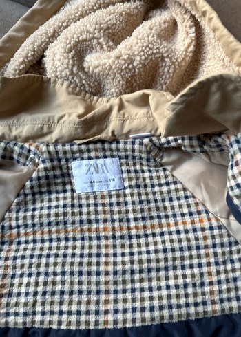 Kapüşonlu Bej kız erkek Çocuk Kaban - Görsel 2