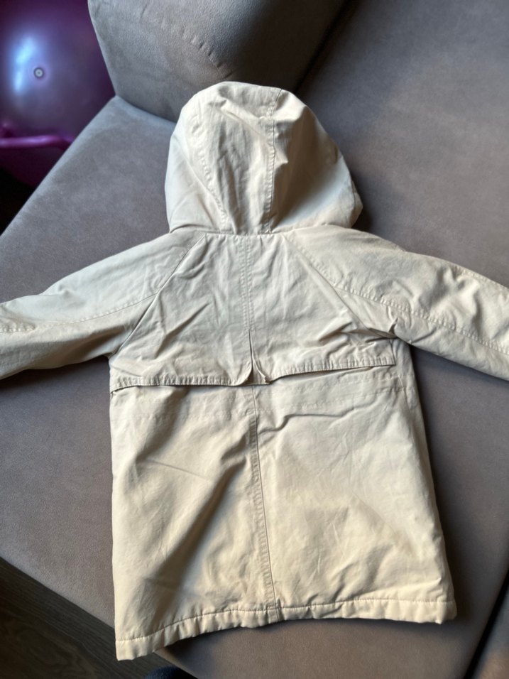 Kapüşonlu Bej kız erkek Çocuk Kaban - Görsel 4