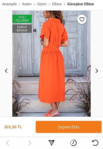 s Beden turuncu Renk İpekyol elbise