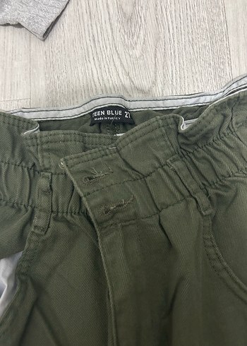s Beden Kadın Haki, Kemerli Pantolon