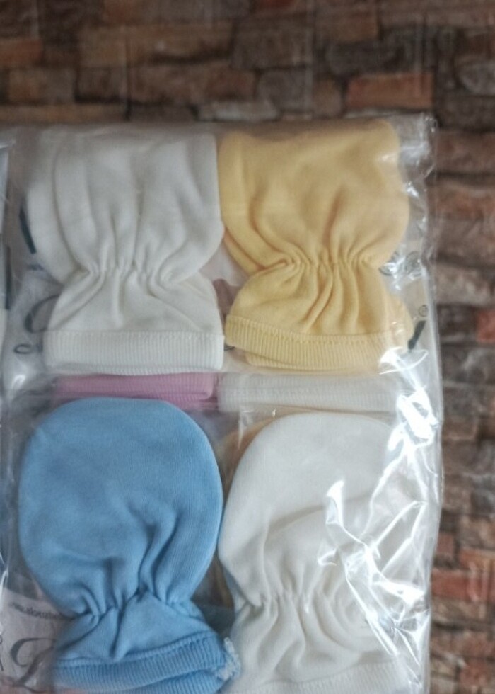 Yeni doğan eldiveni pamuklu  3 çiftin fiyatıdır - Görsel 3