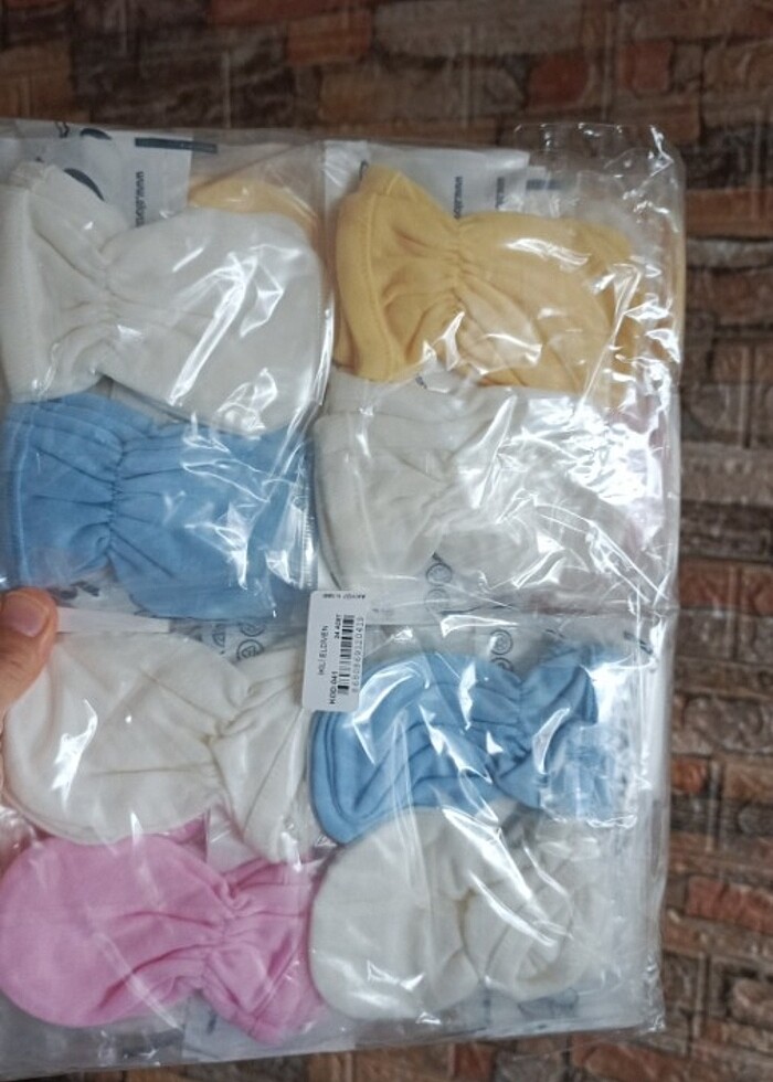 Yeni doğan eldiveni pamuklu  3 çiftin fiyatıdır - Görsel 4