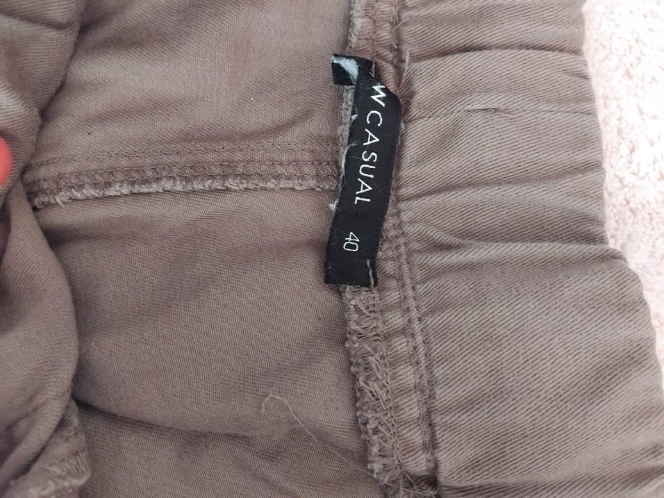 Bej Keten Kadın Pantolon. - Görsel 3