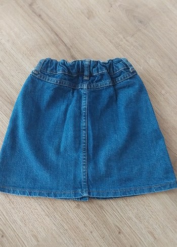 8 Yaş Beden lcw Düğmeli Mavi Denim Mini Etek