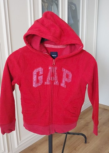 Gap Kız Çocuk Kapüşonlu Kırmızı Fermuarlı Sweatshirt