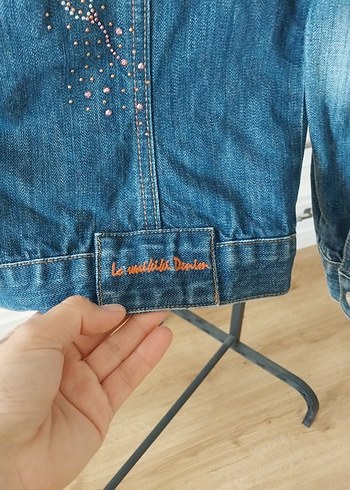 8 Yaş Beden mavi Renk lcw Kız Çocuk Nakışlı Kot Ceket