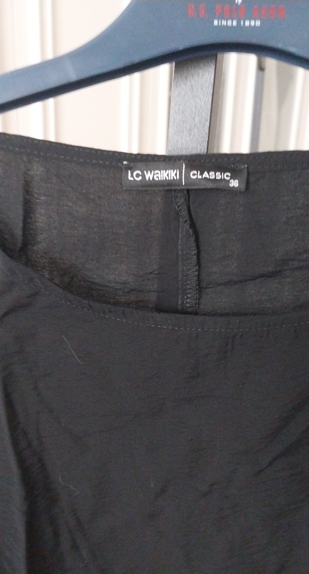 Drapeli Siyah Midi Hamile Tunik - Görsel 2