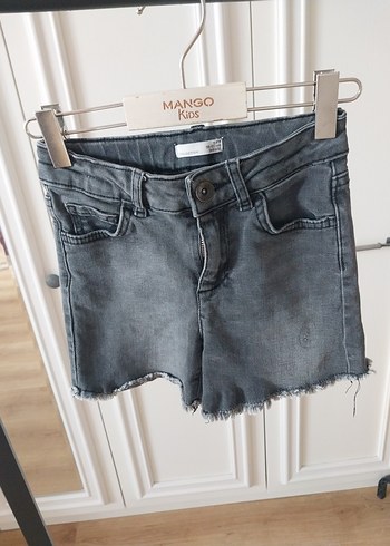 8 Yaş Beden gri Renk Koton gri Mini Denim Şort - Mango KDS