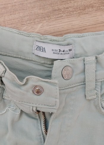 Zara Zara Bej Düğmeli Mini Denim Şort