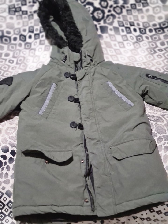 Kürk Detaylı Gri Erkek Çocuk Kaban - Görsel 5