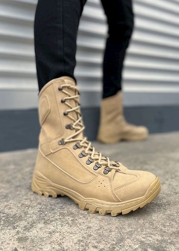 Bej Kamuflaj Desenli Bağcıklı Erkek Bot - Görsel 3