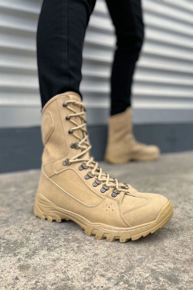 Bej Kamuflaj Desenli Bağcıklı Erkek Bot - Görsel 3