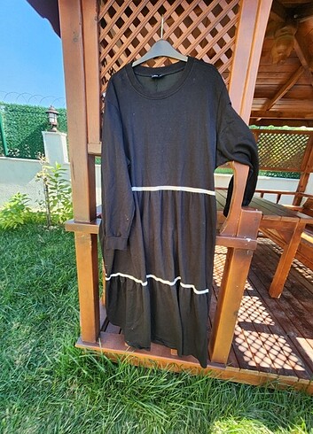 52 Beden siyah Renk Kışlık pamuklu elbise 