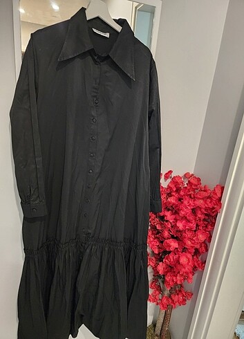 52 Beden Siyah düğmeli elbise 