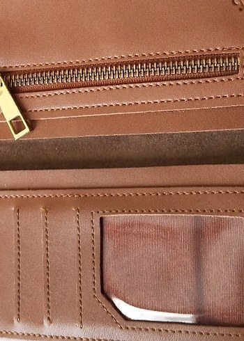 Kahverengi Deri Tokalı Kadın Cüzdanı - Görsel 3