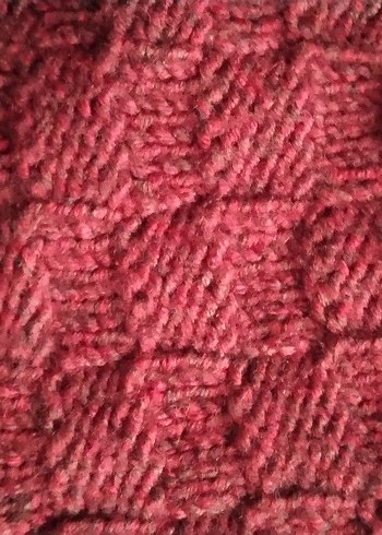 Bordo Örgü Kadın Bere - Görsel 2