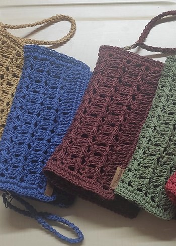 Renkli Örgü Kadın Portföy Çanta - Görsel 6