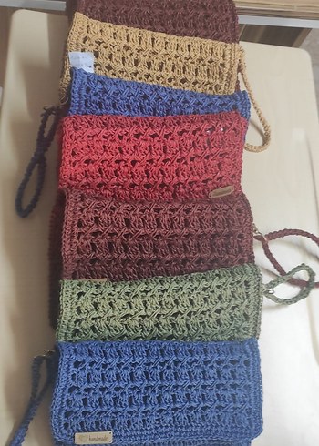 Renkli Örgü Kadın Portföy Çanta - Görsel 2