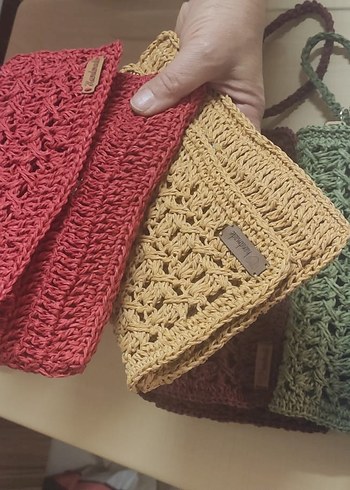 Renkli Örgü Kadın Portföy Çanta - Görsel 7