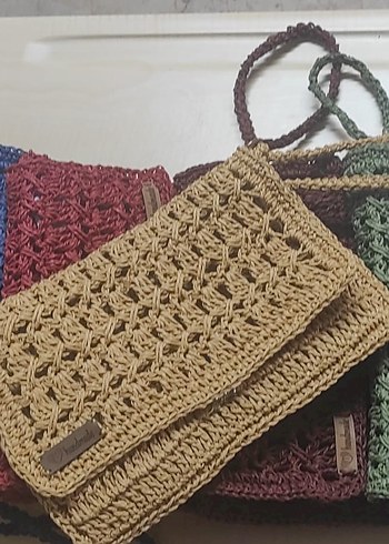 Renkli Örgü Kadın Portföy Çanta - Görsel 3