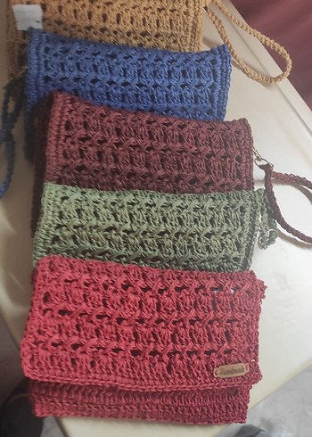 Renkli Örgü Kadın Portföy Çanta - Görsel 5