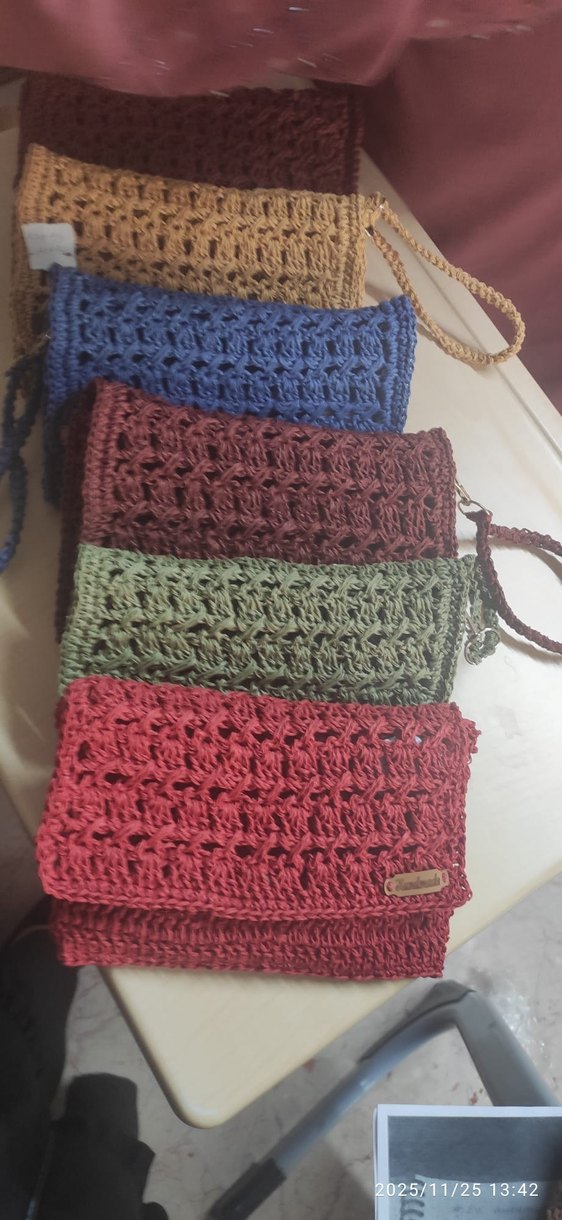 Renkli Örgü Kadın Portföy Çanta - Görsel 5