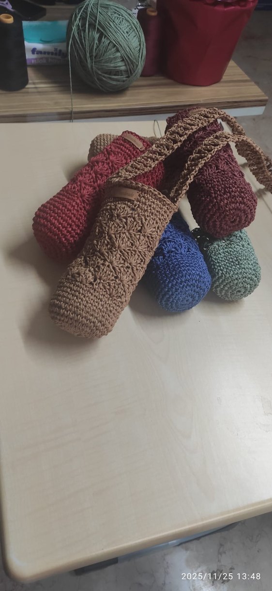 Nakışlı Çok Renkli Örgü Kadın Çapraz Çanta - Görsel 3