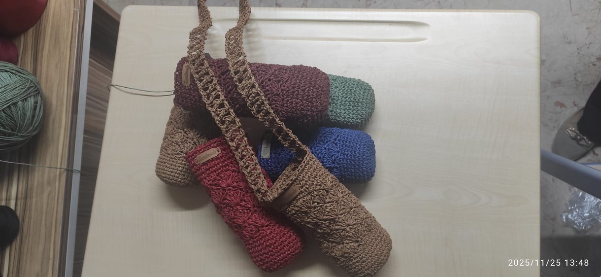 Nakışlı Çok Renkli Örgü Kadın Çapraz Çanta - Görsel 5