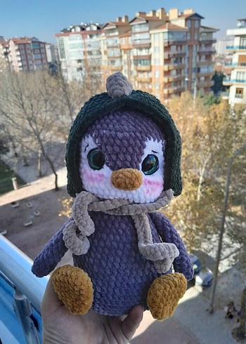 Gri Peluş Oyuncak Penguen - Görsel 5