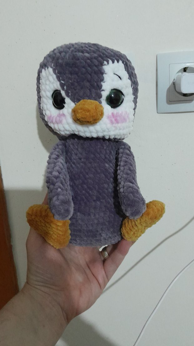Gri Peluş Oyuncak Penguen - Görsel 4
