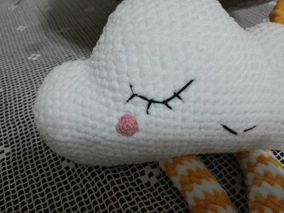 Sarı Detaylı Bulut Peluş Oyuncak - Görsel 3