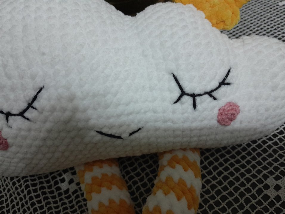 Sarı Detaylı Bulut Peluş Oyuncak - Görsel 4