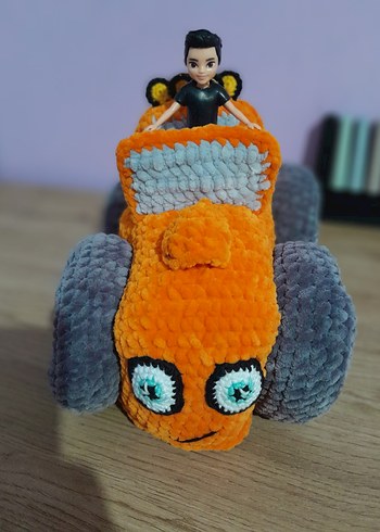 Turuncu Peluş Oyuncak Traktör - Görsel 11