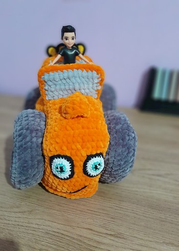 Turuncu Peluş Oyuncak Traktör - Görsel 10