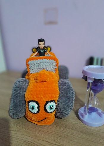 Turuncu Peluş Oyuncak Traktör - Görsel 7