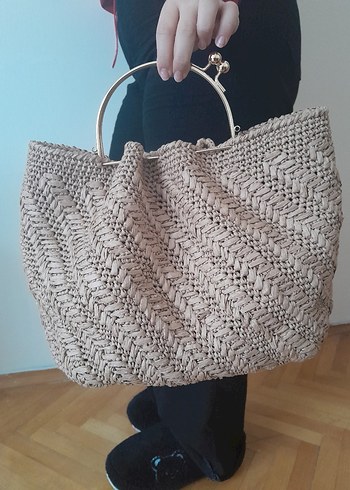 hasir Örgü Bohem Kadın Çanta - Görsel 4