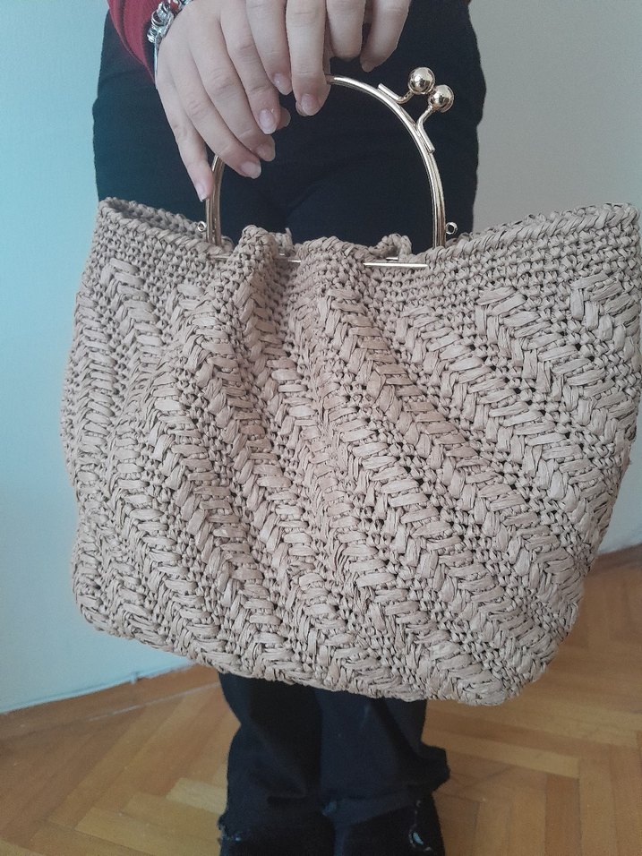 hasir Örgü Bohem Kadın Çanta - Görsel 3