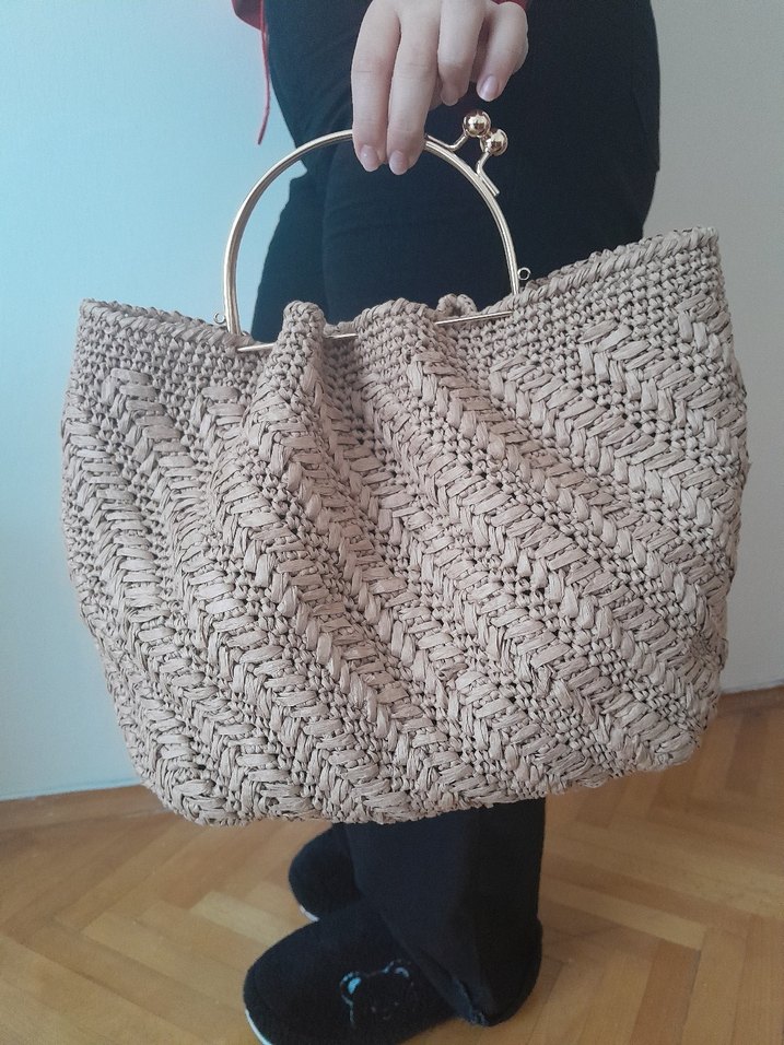 hasir Örgü Bohem Kadın Çanta - Görsel 4