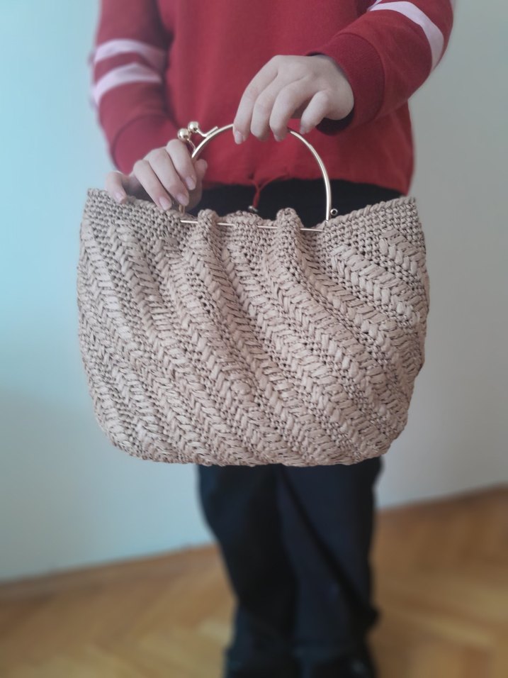 hasir Örgü Bohem Kadın Çanta - Görsel 5