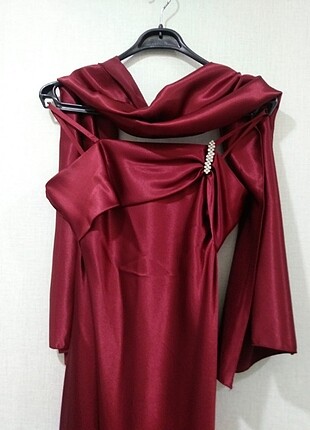 Bordo Abiye Elbise