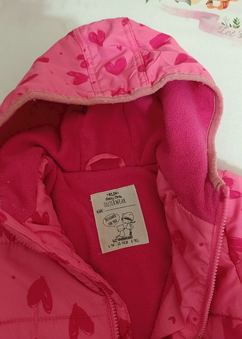 Kız Çocuk Kapüşonlu Pembe Fermuarlı Mont - Görsel 4