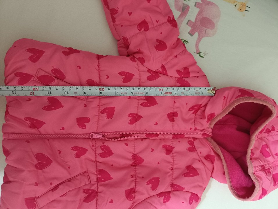 Kız Çocuk Kapüşonlu Pembe Fermuarlı Mont - Görsel 3