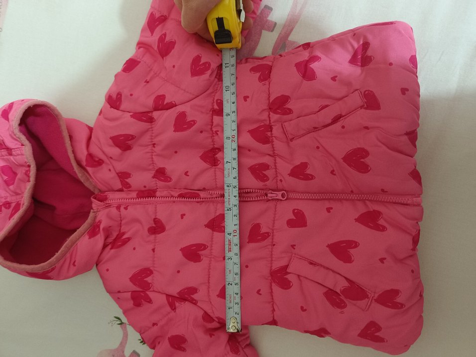 Kız Çocuk Kapüşonlu Pembe Fermuarlı Mont - Görsel 2