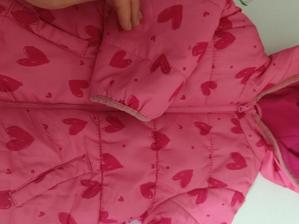 Kız Çocuk Kapüşonlu Pembe Fermuarlı Mont - Görsel 5